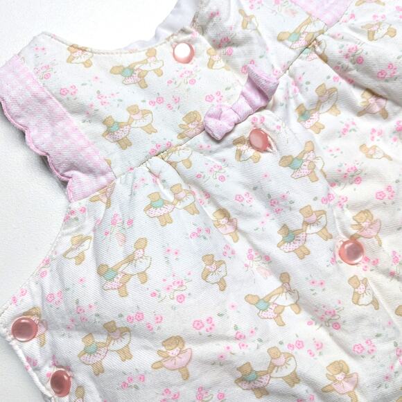Vintage Romper Baby Girls Size 6-9m Pink Ballerina Puffy - Picture 4 of 9